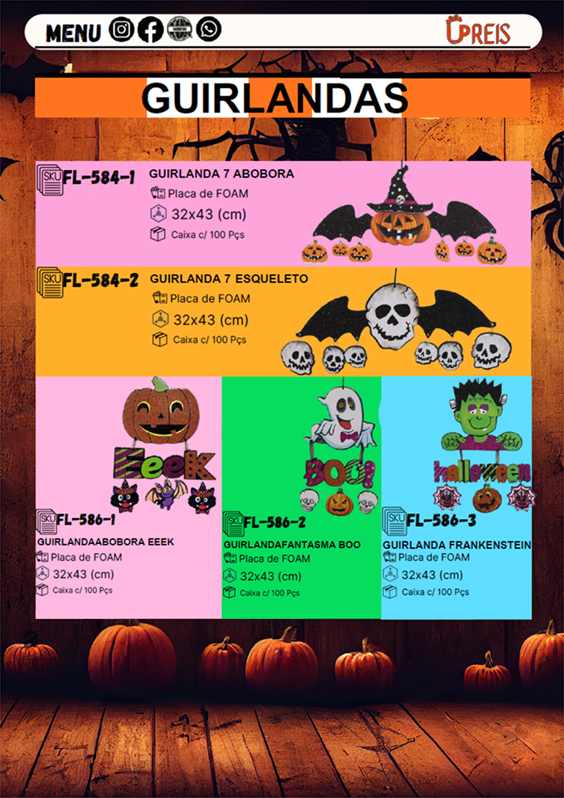 UPREIS Decorações para festas, halloween, guirlanda, cortina metalizada, utilidades chapeus, varal decorativos