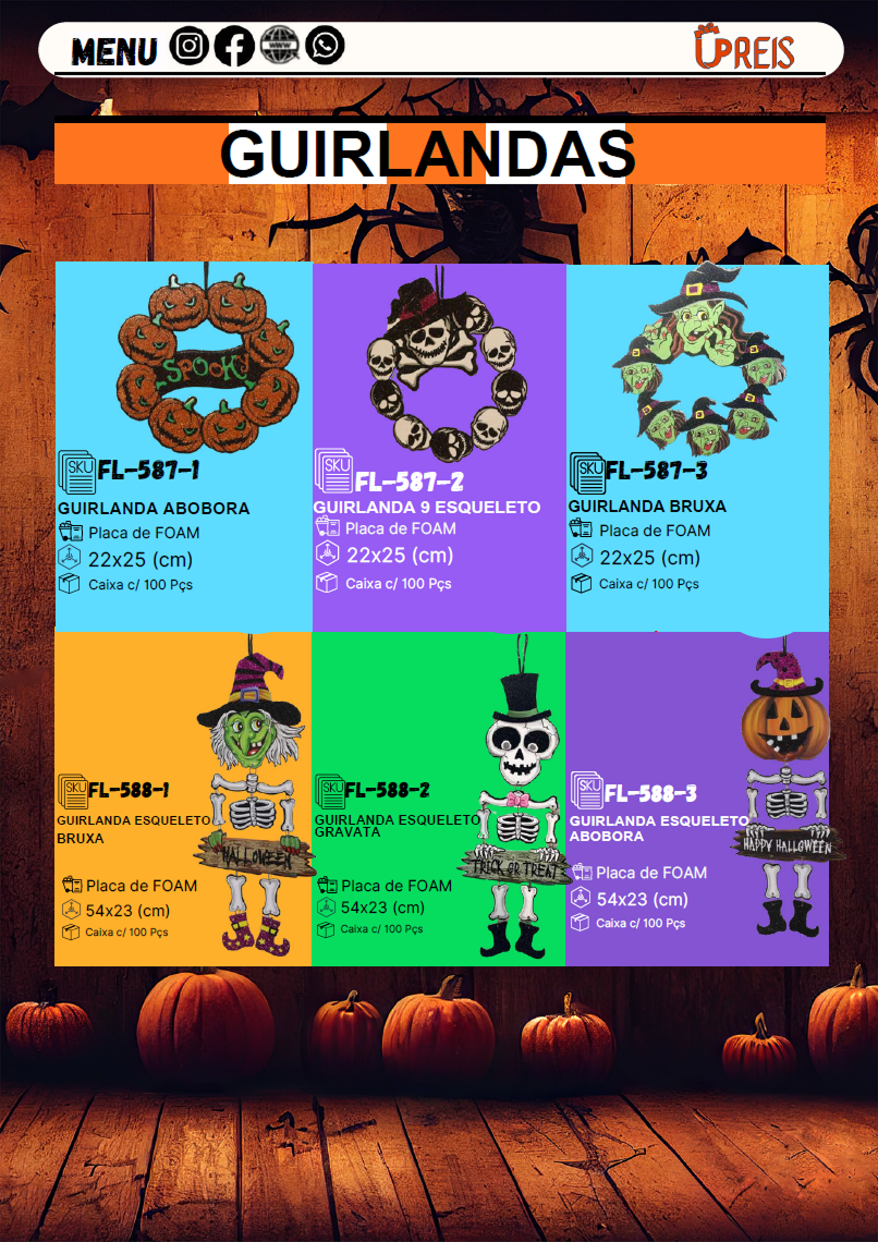 UPREIS Decorações para festas, halloween, guirlanda, cortina metalizada, utilidades chapeus, varal decorativos