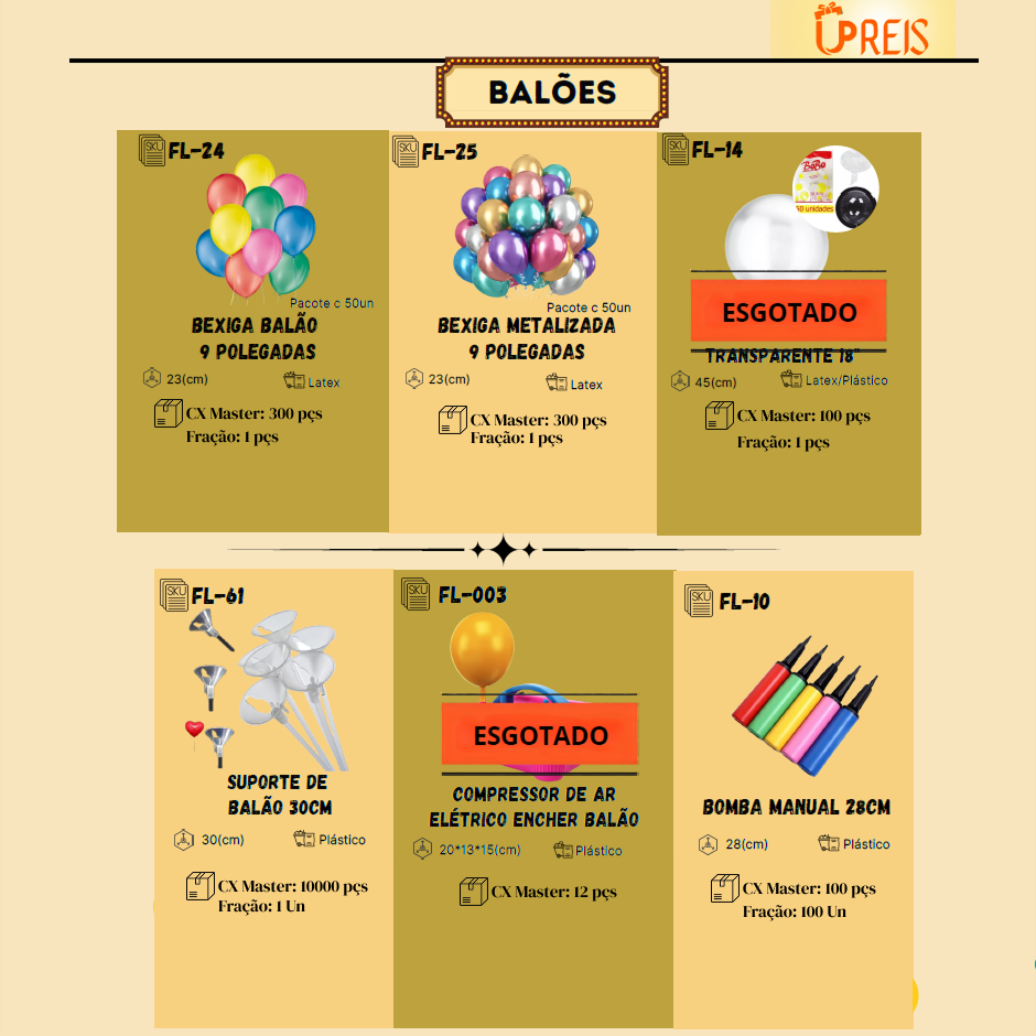 UPREIS Decorações para festas, balões 9 polegadas, balões metalizados 9 , suporte de balão, bomba manual