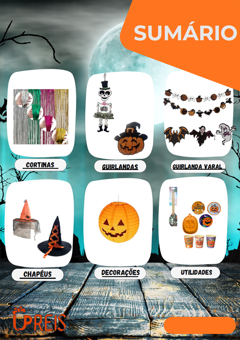 UPREIS Decorações para festas, halloween, guirlanda, cortina metalizada, utilidades chapeus, varal decorativos