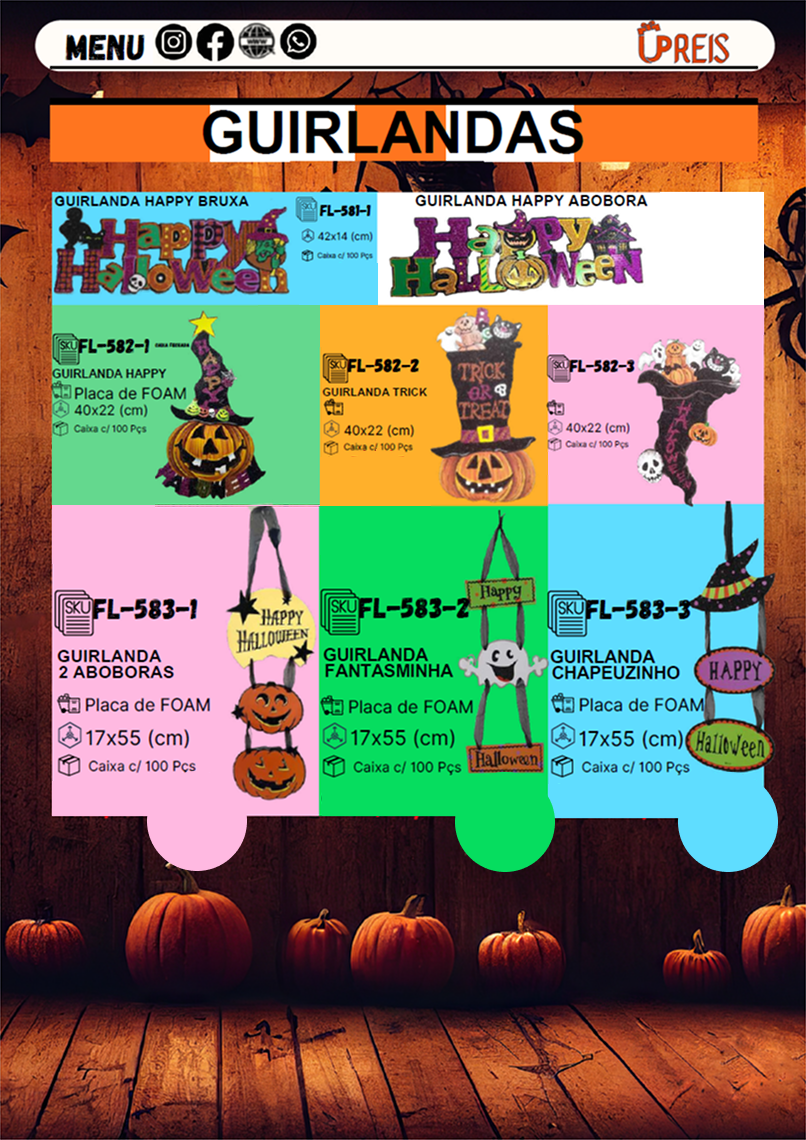 UPREIS Decorações para festas, halloween, guirlanda, cortina metalizada, utilidades chapeus, varal decorativosg